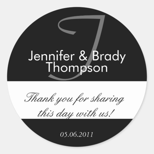 Bruiloft bruid & bruidegom dank u gunst Sticker (Voorkant)