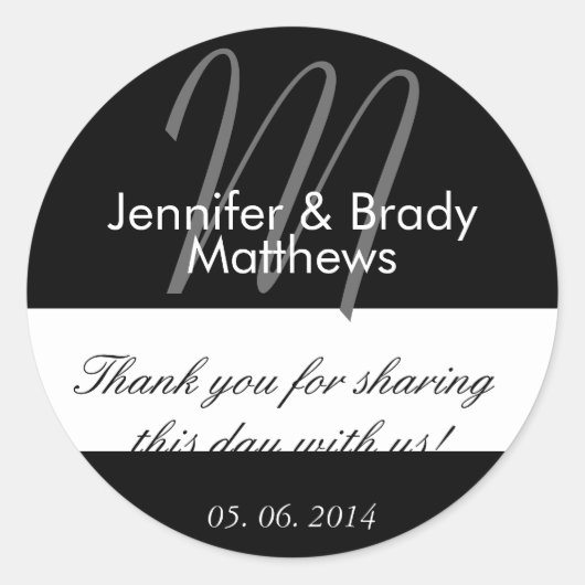 Bruiloft bruid & bruidegom dank u gunst Stickers (Voorkant)