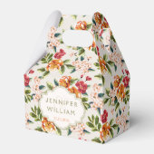 Bruiloft bruid bruidegom Elegant  Chic Floral Bedankdoosjes (Voorkant Zijde)