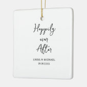 bruiloft, bruid bruidegom, en leef happig voortaan keramisch ornament (Links)