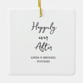 bruiloft, bruid bruidegom, en leef happig voortaan keramisch ornament (Voorkant)