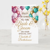 Bruiloft bruid & bruidegom Gefeliciteerd Kaart (Gele Bloem)