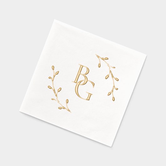 Bruiloft bruid bruidegom initialen folie servetten (Links)