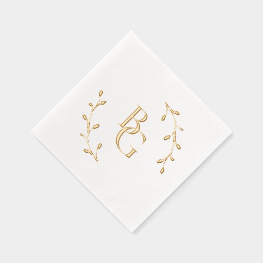 Bruiloft bruid bruidegom initialen folie servetten (Rechts)