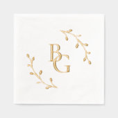 Bruiloft bruid bruidegom initialen folie servetten (Voorkant)