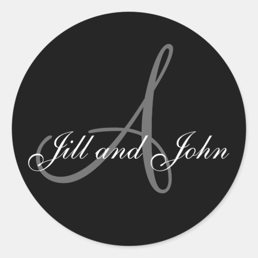 Bruiloft bruid bruidegom Monogram Een Sticker (Voorkant)