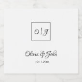 Bruiloft bruid & bruidegom namen likeurfles etiket (Enkel label)