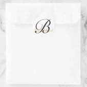 Bruiloft bruid bruidegom namen Monogram B Sticker  (Tas)