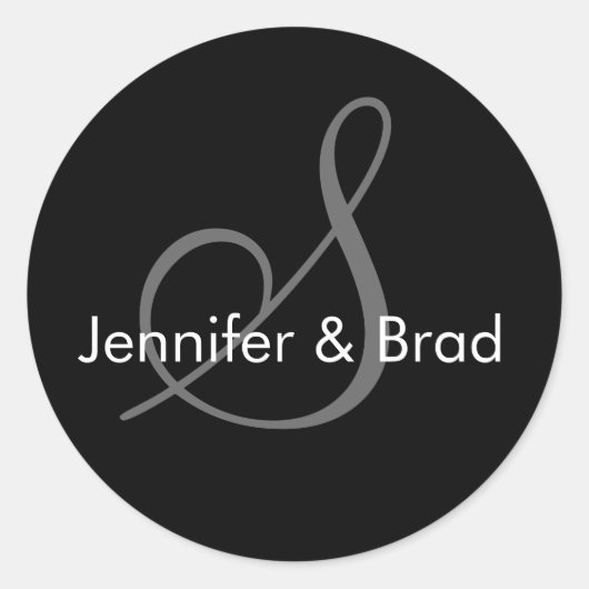 Bruiloft bruid bruidegom namen Monogram S Sticker (Voorkant)