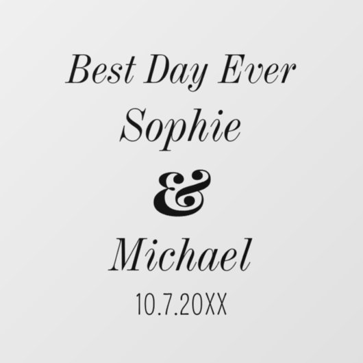 Bruiloft bruid bruidegom Passen getrouwd Raamsticker (Vel)