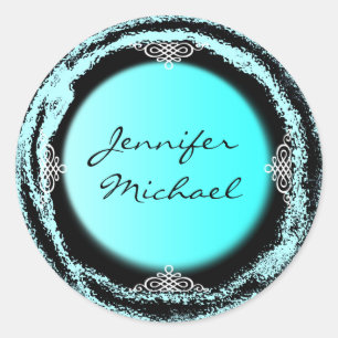 Bruiloft bruid bruidegom Turquoise Sticker Folie