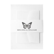 Bruiloft bruid & bruidegom vlinder zwart & wit