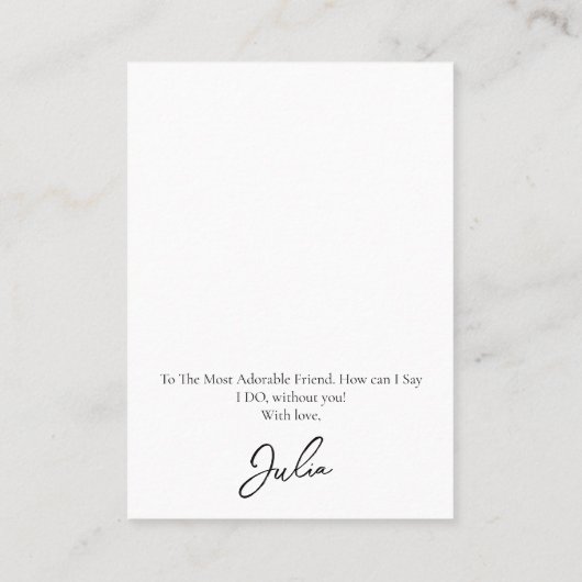 Bruiloft bruid bruidsmeisje oorbel display Kaart Visitekaartje (Achterkant)