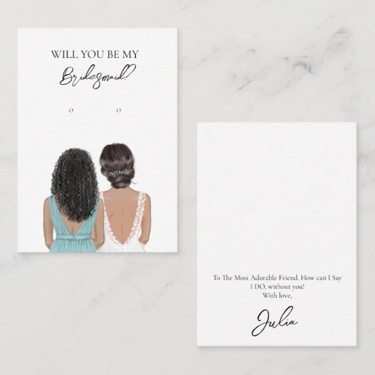 Bruiloft bruid bruidsmeisje oorbel display Kaart Visitekaartje (Voorkant / Achterkant)