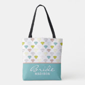 Bruiloft bruid diamant chique modern gepersonalise tote bag (Achterkant)