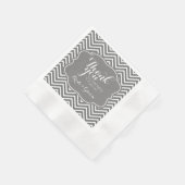 Bruiloft bruid en bruidegom Dank u Grijze Chevrons Servetten (Hoek)