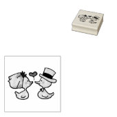 Bruiloft bruid en bruidegom eenden rubberstempel (Gestempeld)