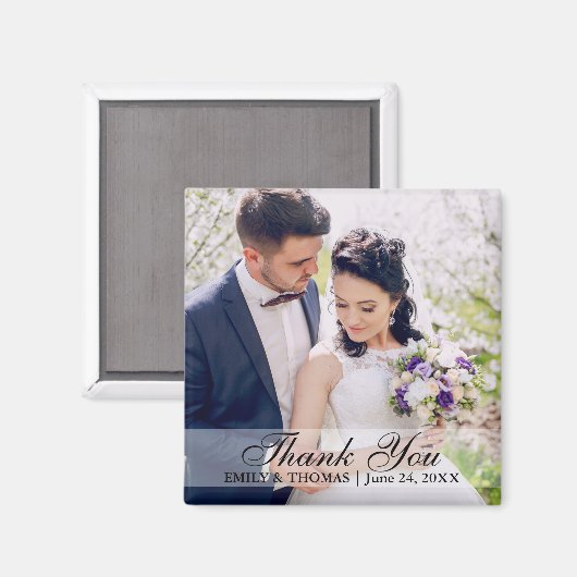 Bruiloft bruid en bruidegom foto magneet S W (Voorkant / Achterkant)