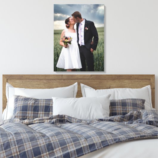 Bruiloft bruid en bruidegom foto met details Canva Canvas Afdruk (Insitu (Slaapkamer))