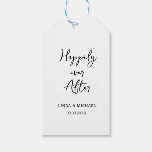 Bruiloft, bruidegom, gelukkig ooit daarna, cadeaulabel (Voorkant)