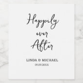 Bruiloft, bruidegom, gelukkig ooit daarna, wijn etiket (Enkel label)