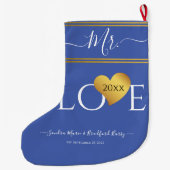 Bruiloft bruidegom Kerstmis naam Mrs.Maroon Rood G Grote Kerstsok (Achterkant)