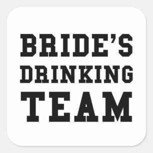 Bruiloft bruiden Drink team Vierkante Sticker