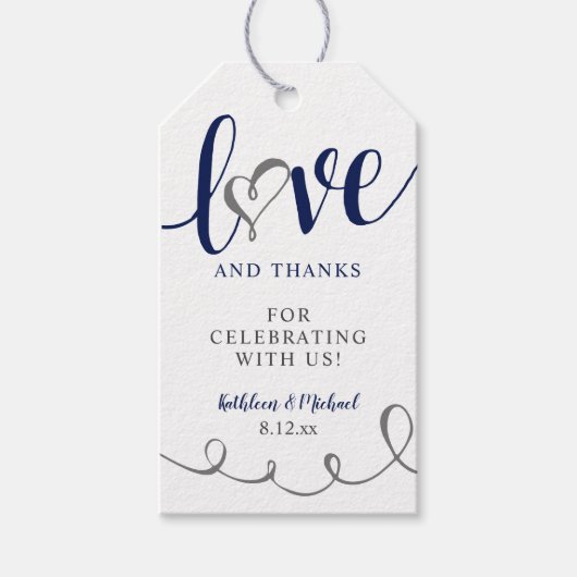 Bruiloft bruids gunst liefde moderne plezier marin cadeaulabel (Voorkant)