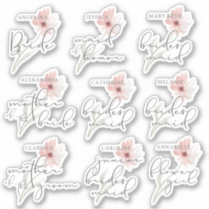 Bruiloft bruids partij gepersonaliseerde titel Sti Sticker
