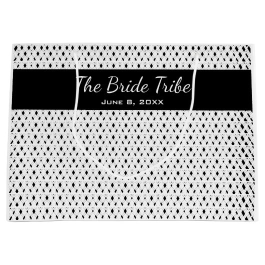 Bruiloft Bruids Party Custom Classic Zwart & Wit Groot Cadeauzakje (Voorkant)