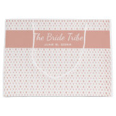 Bruiloft Bruids Party Custom Wit & Zacht Roze Roos Groot Cadeauzakje (Voorkant)