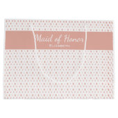 Bruiloft Bruids Party Custom Wit & Zacht Roze Roos Groot Cadeauzakje (Achterkant)