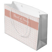 Bruiloft Bruids Party Custom Wit & Zacht Roze Roos Groot Cadeauzakje (Achterkant Gekanteld)