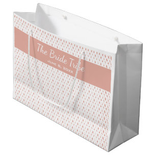 Bruiloft Bruids Party Custom Wit & Zacht Roze Roos Groot Cadeauzakje