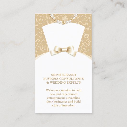 Bruiloft bruids witte jurk Visitekaartje (Achterkant)