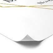 Bruiloft bruidsboeket groene beplanting gouden bru poster (Hoek)