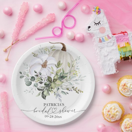 Bruiloft bruidsboeket herfst papieren bordje (Feest)