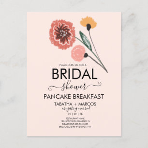 Bruiloft Bruidsboeket Wilde Bloemen Handgetekende  Briefkaart