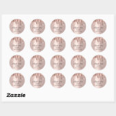 Bruiloft Bruidsfeest Dank Je Wel Roos Zoete 16e Ronde Sticker (Vel)