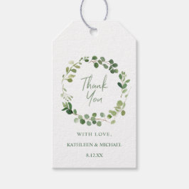 Bruiloft Bruidsfeest Favor Eucalyptus Groene Tinte Cadeaulabel
