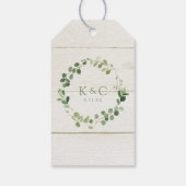 Bruiloft Bruidsfeest Favor Eucalyptus Groene Tinte Cadeaulabel (Achterkant)