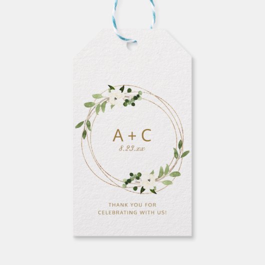 Bruiloft Bruidsfeest Favoriet Bedankt Groene Decor Cadeaulabel (Achterkant)