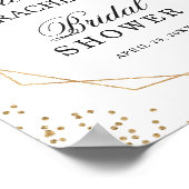 Bruiloft Bruidsfeest Sign Greenery Goud Glitters B Poster (Hoek)
