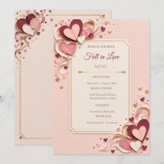 Bruiloft bruidsfeest verliefd menu