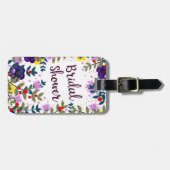 Bruiloft Bruidsfeest Vintage Bloemen Bagagelabel (Voorkant horizontaal)