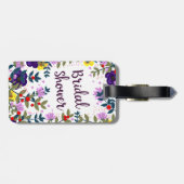 Bruiloft Bruidsfeest Vintage Bloemen Bagagelabel (Achterkant horizontaal)