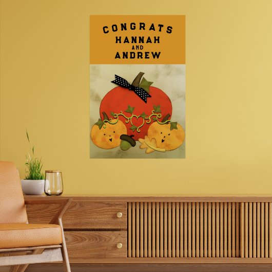 Bruiloft Bruidsjurk Trouw Congrats Poster (Woonkamer 2)