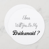 Bruiloft bruidsmeisje 2024 Eenvoudig voorstel Zilv Kaart (Voorkant / Achterkant)