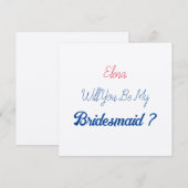 Bruiloft bruidsmeisje 2024 Rood Blauw Voorstel Kra Kaart (Voorkant / Achterkant)