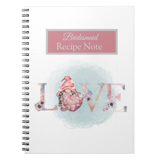 Bruiloft bruidsmeisje cadeau idee notitieboek (Voorkant)